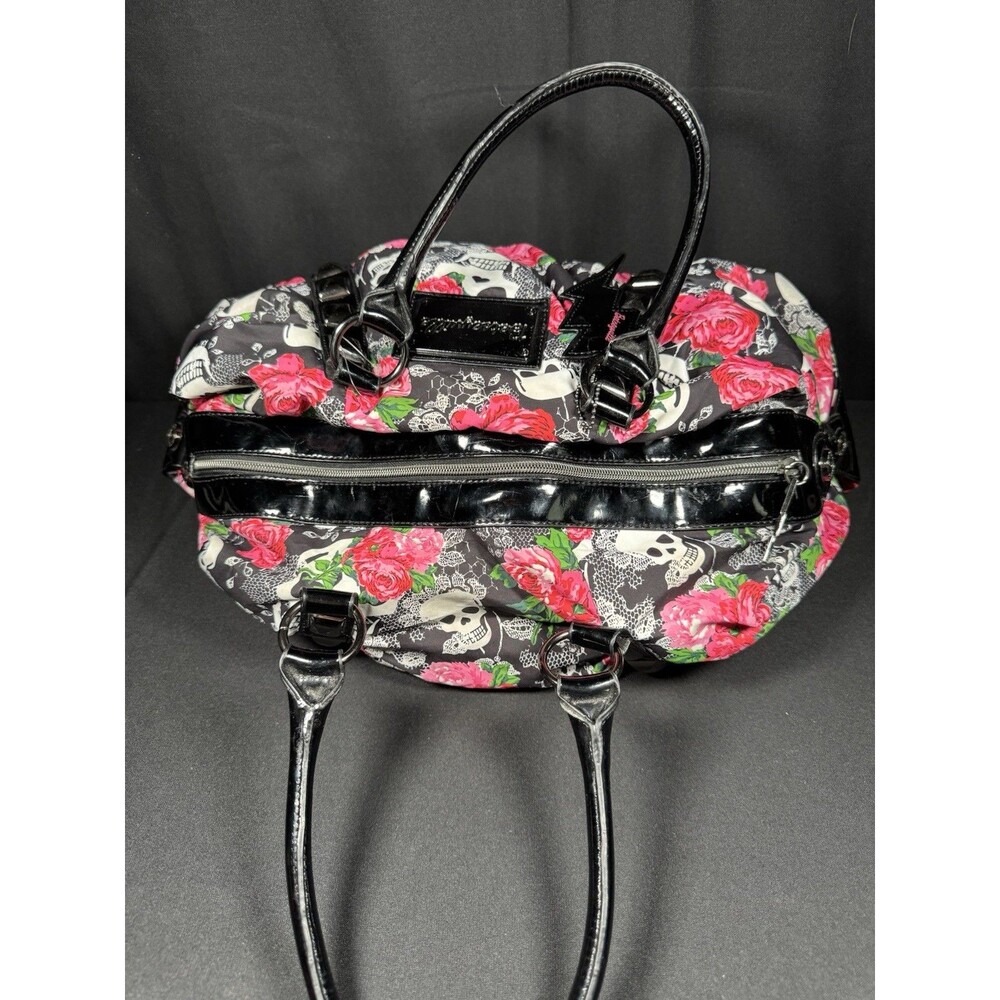 Y2K Betsey Johnson Betseyville Bag Skull Roses Studded Pink Whimsy Goth - Picture 6 of 10